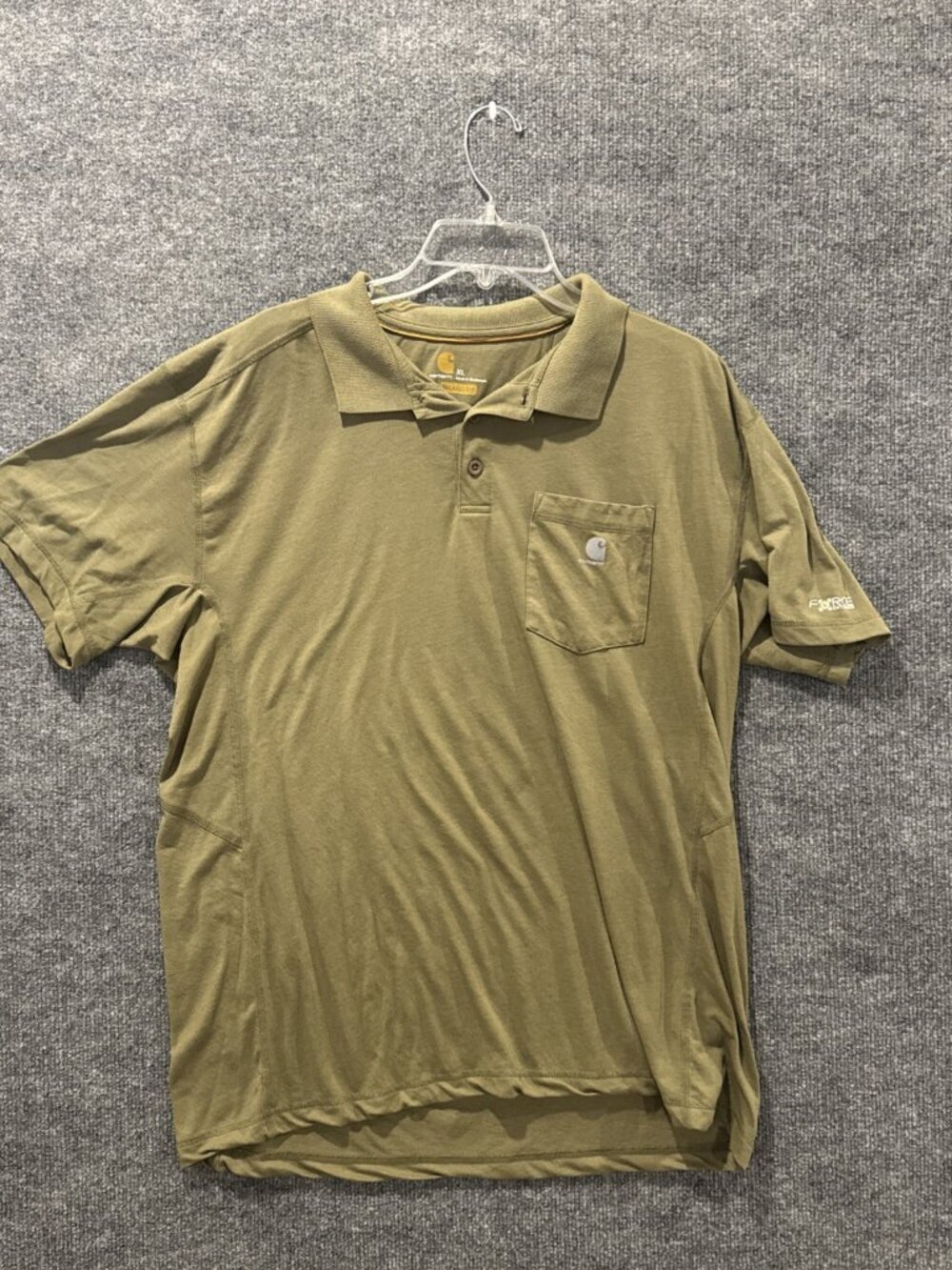 Carhartt Green Workwear Quarter Button Up T Shirt Force Extreme 391 Sz XL